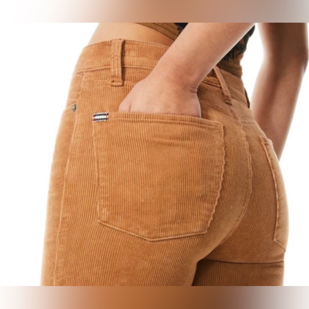 Alice + Olivia Camel Corduroy Flare Wide Leg Jeans - Picture 3 of 16